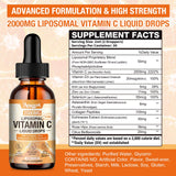 Aouewnk Liposomal Vitamin C Liquid Drops 2000mg bottle side view