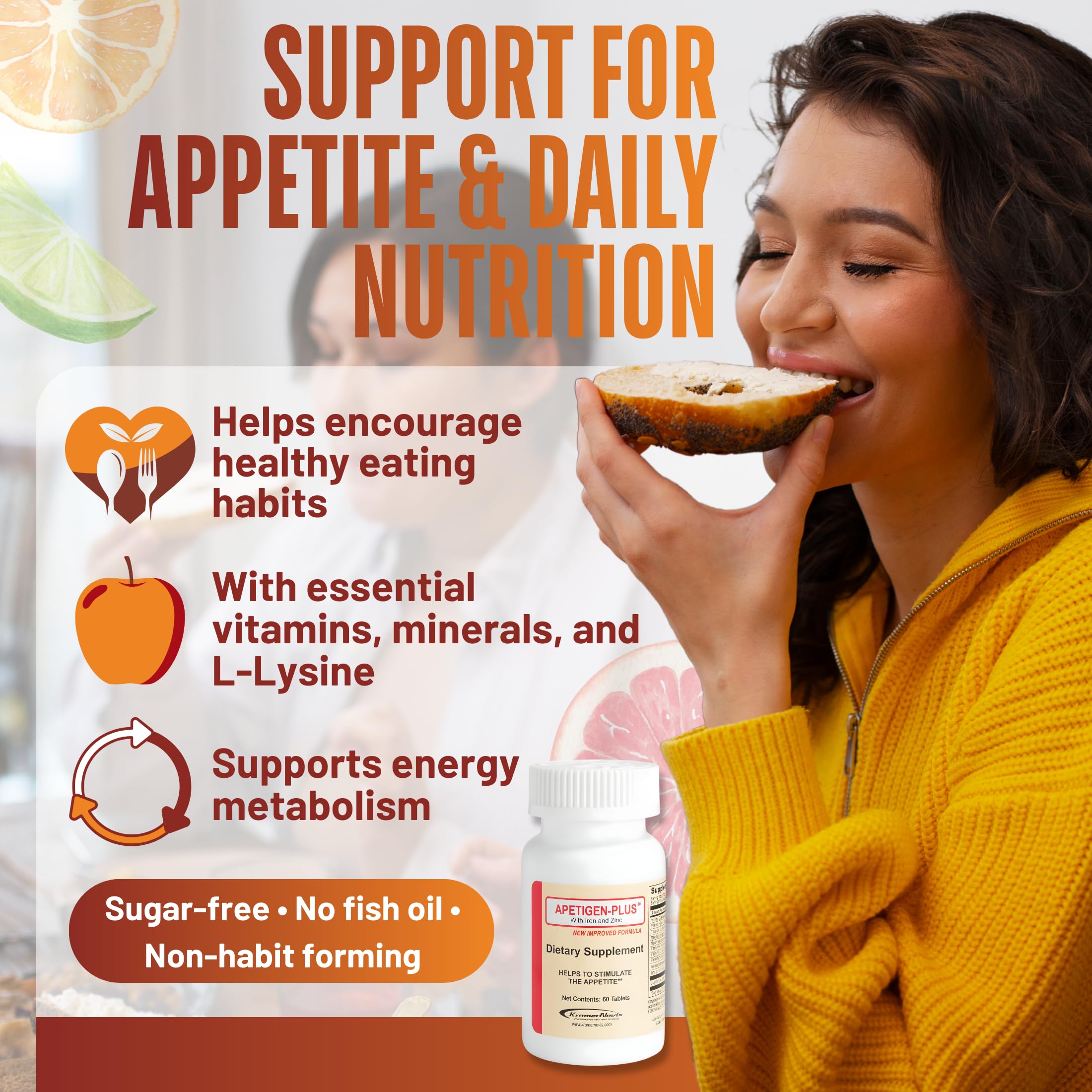 Apetigen Appetite Support Tablets side view showing tablet size