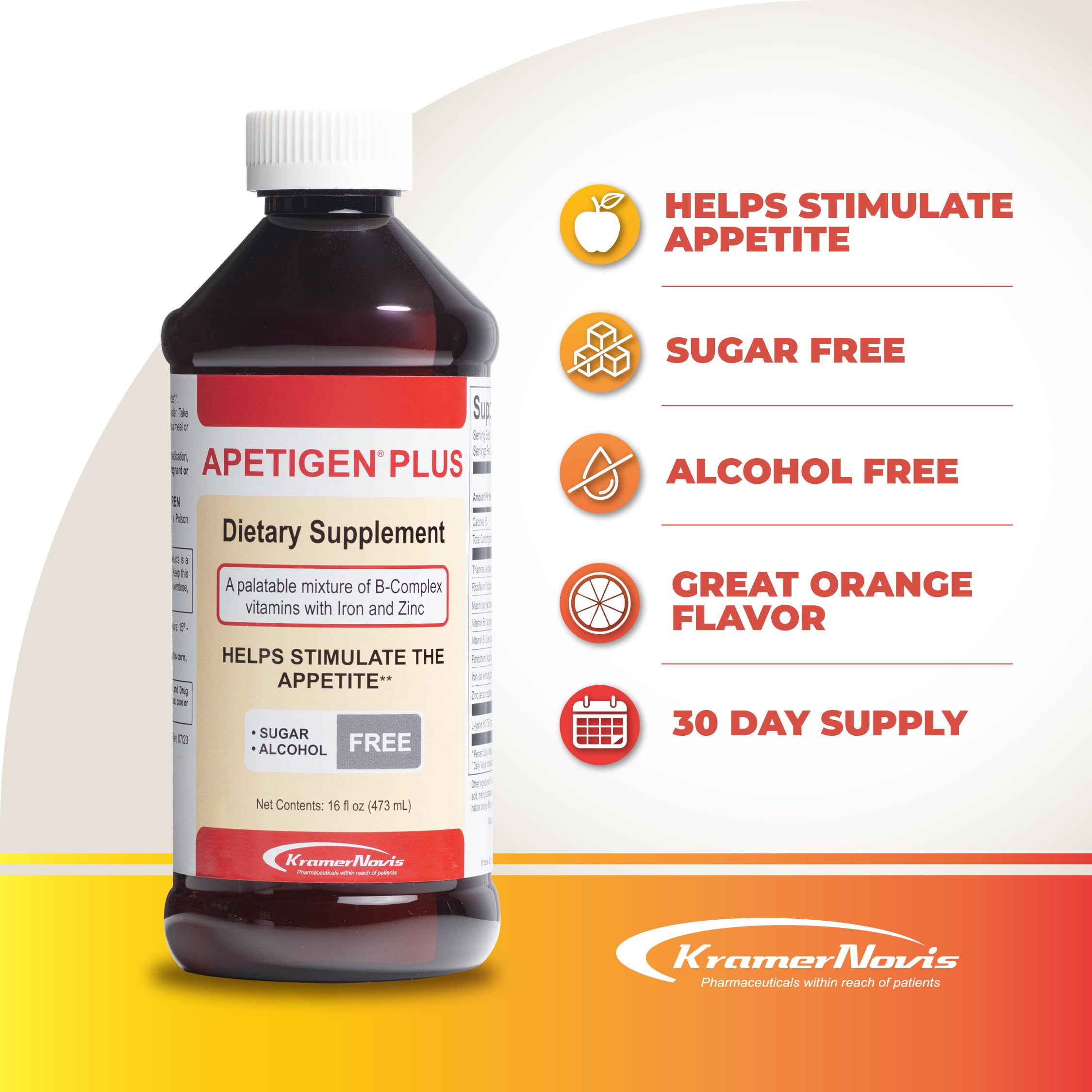Apetigen-Plus B-Complex Liquid Supplement nutritional information