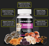 Apetropics Genius Chews Mushroom Gummies showing ingredients list