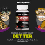 Apetropics Snooze Chews displayed on a nightstand