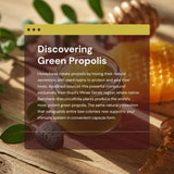 ApisBrasil Green Propolis 82g bottle with a beverage