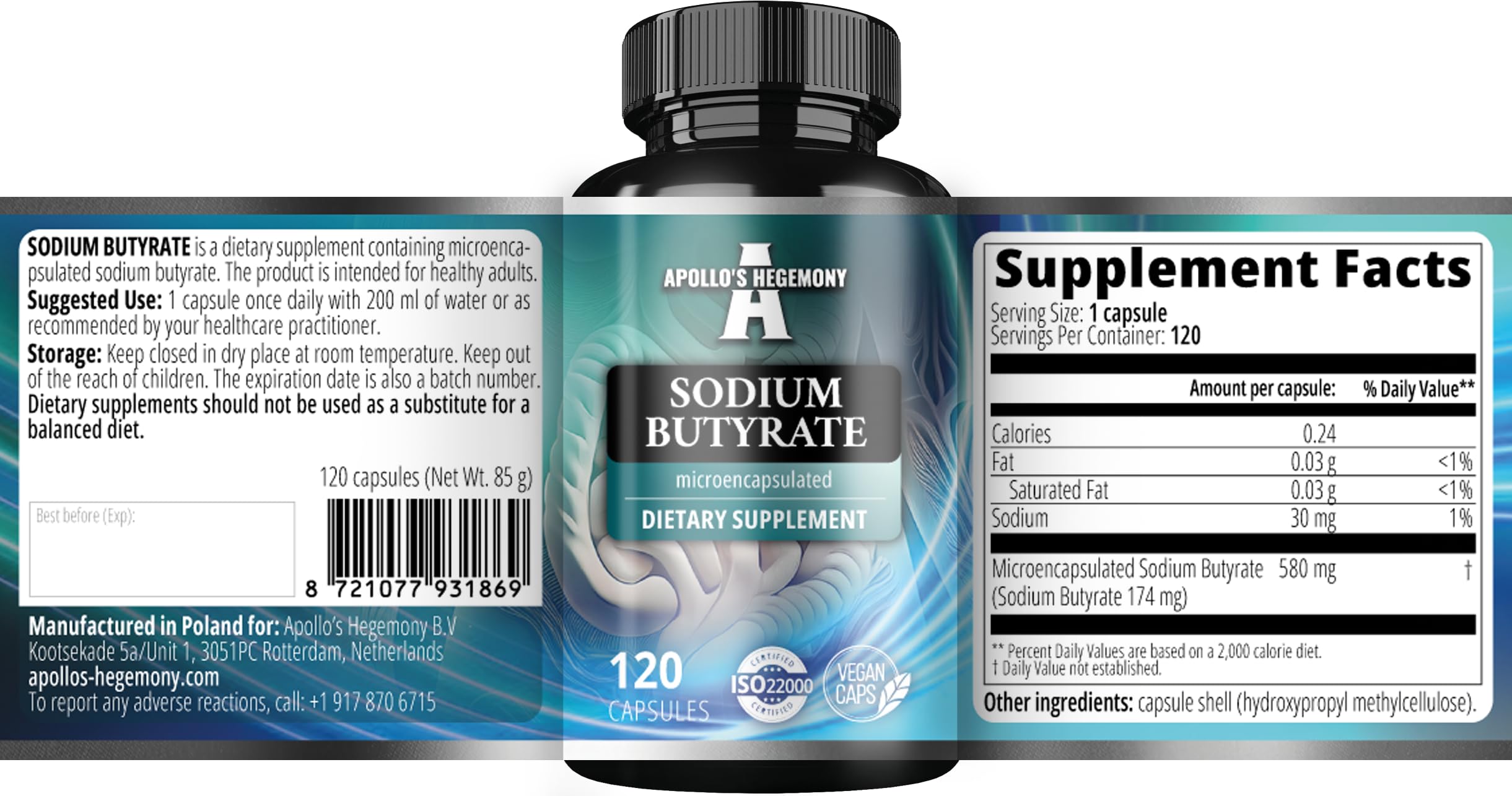 APOLLO'S HEGEMONY Sodium Butyrate supplement microcapsule detail