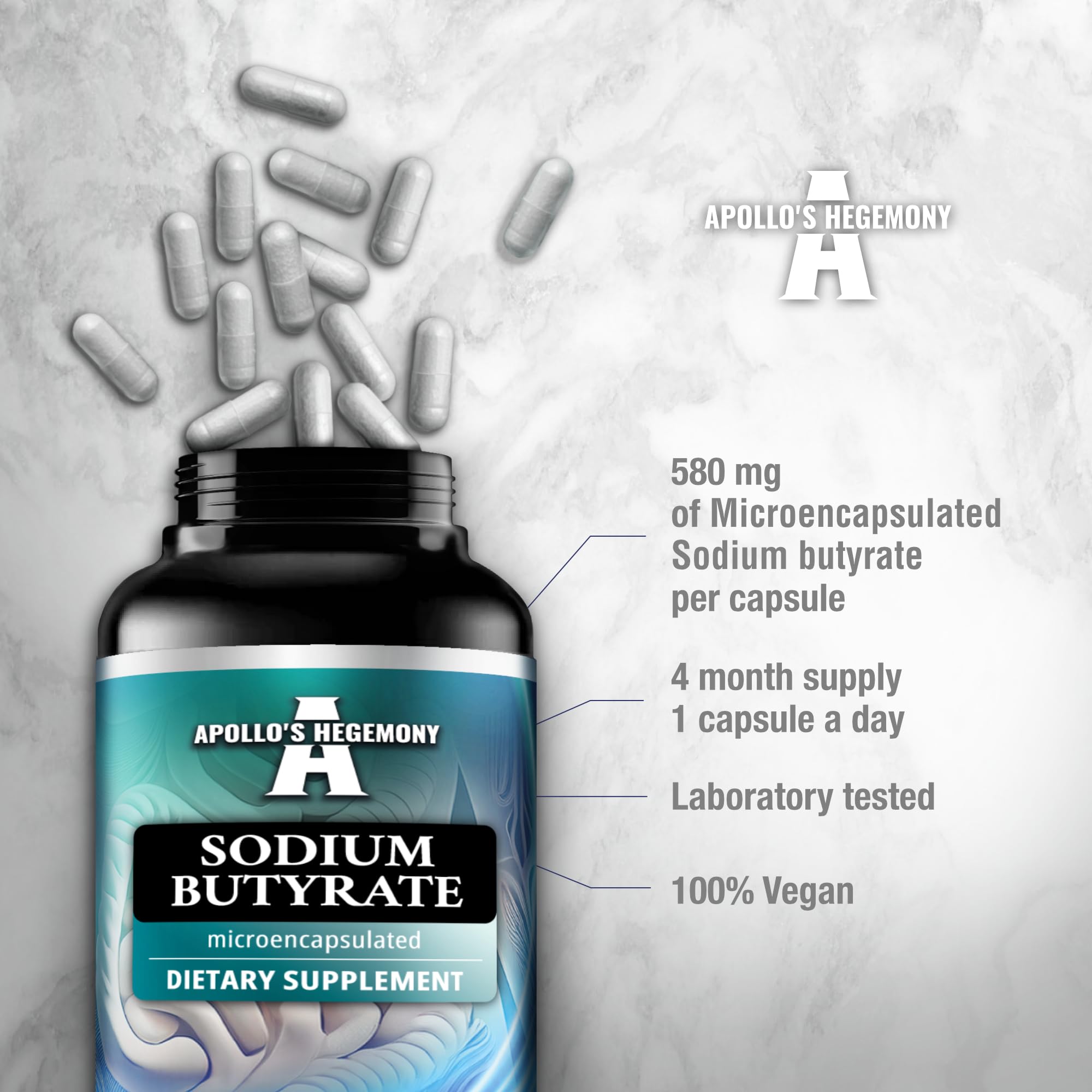 APOLLO'S HEGEMONY Sodium Butyrate supplement side view