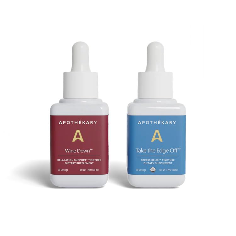 Apothékary All Day Stress Duo Herbal Supplement Liquid Drops 30ml front view