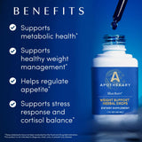 Apothékary Blue Burn herbal liquid supplement bottle with dropper