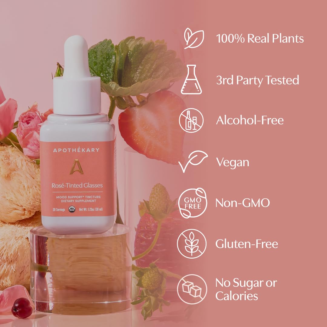 Apothékary Rosé-Tinted Glasses herbal drops with fresh berries