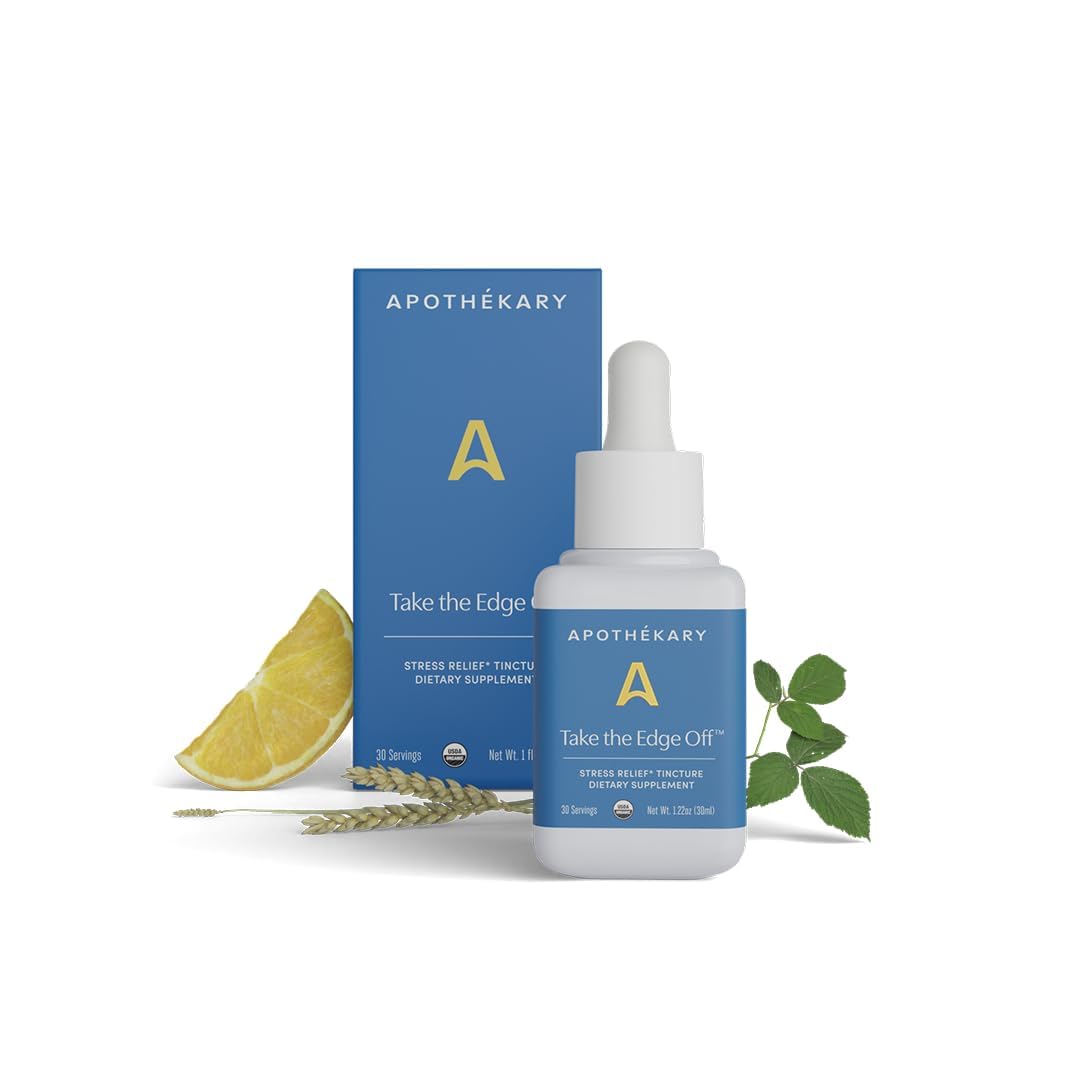 Apothékary Take The Edge Off Tincture front view with dropper