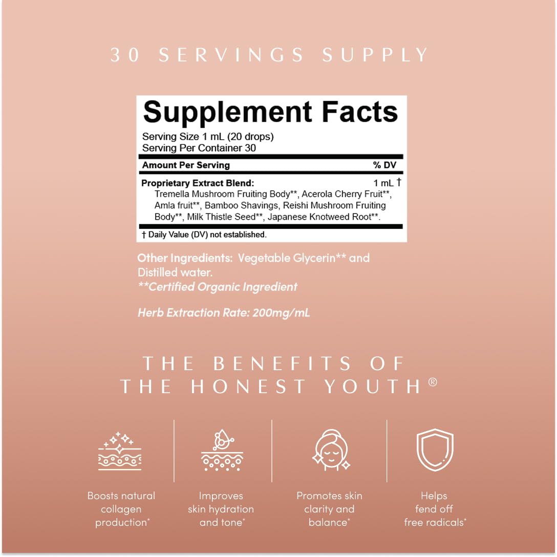 Apothékary The Honest Youth Collagen Support Drops bottle side view