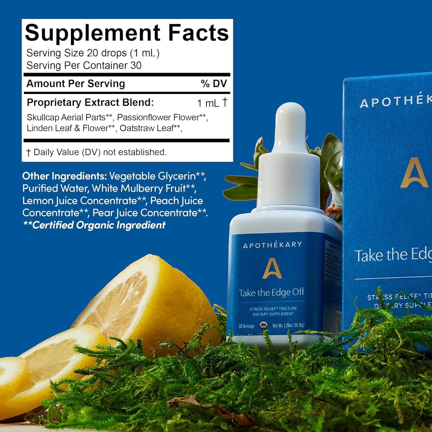 Apothékary Wine Down herbal drops bottle with dropper