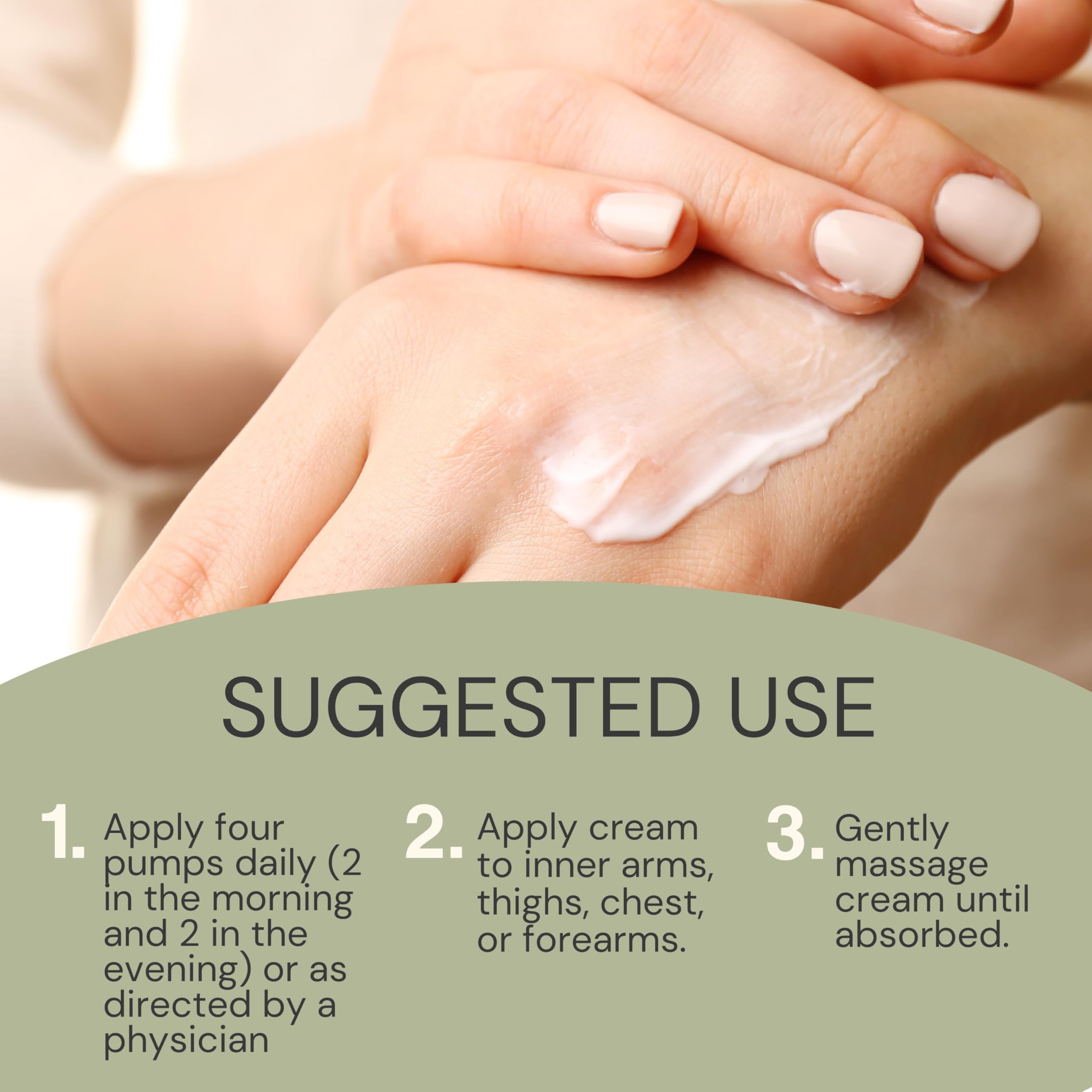 Application of BIOLABS PRO Pregnenolone Cream 2.5% on skin