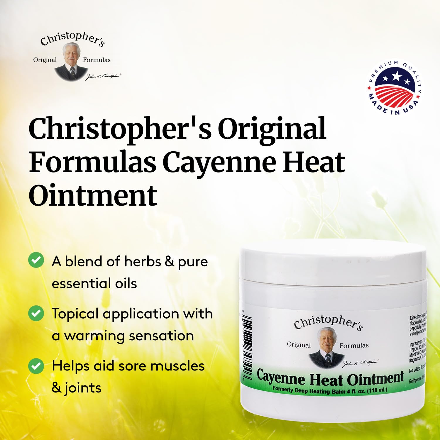 Application of Christopher's Cayenne Ointment on skin