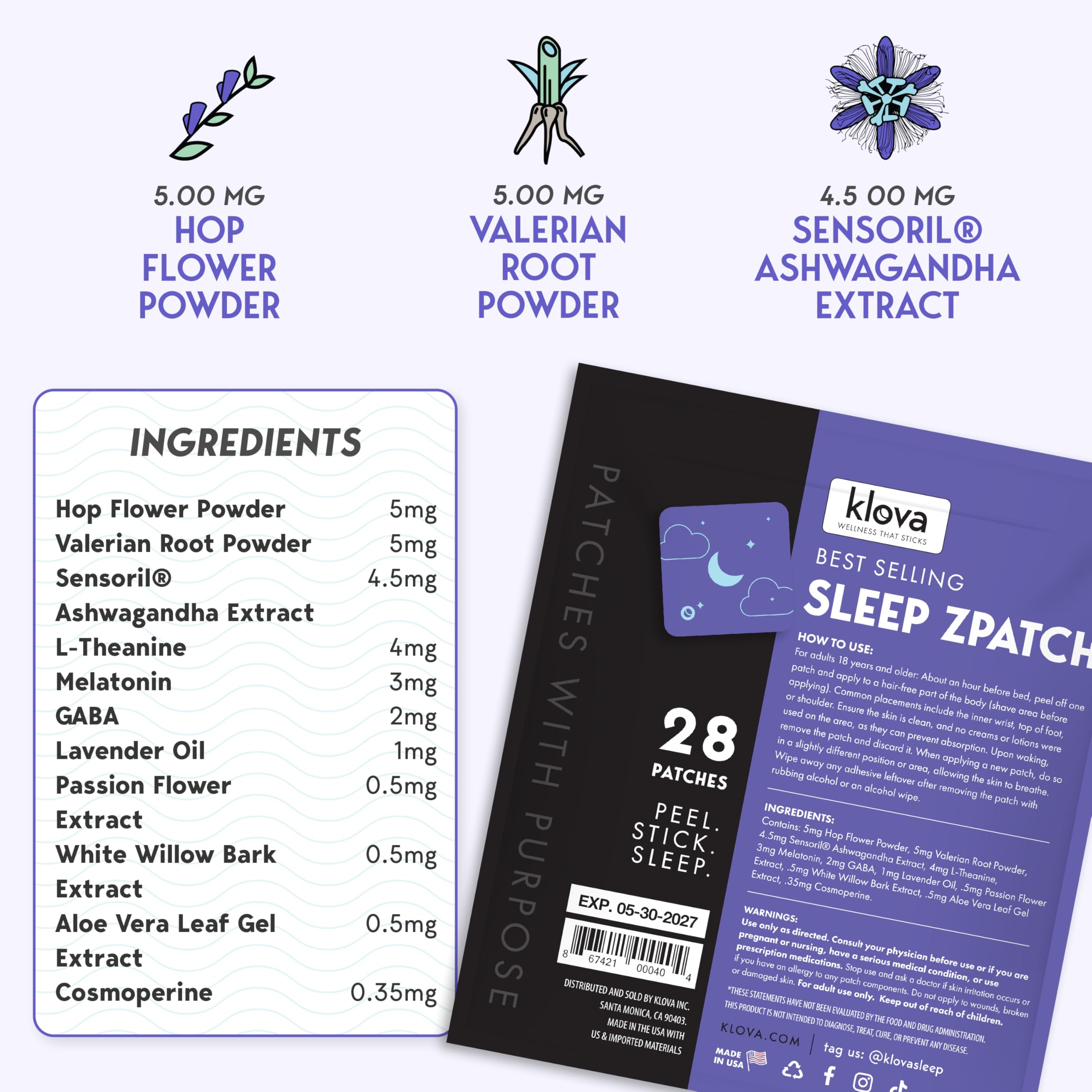Application of Klova ZSleep Patch on shoulder
