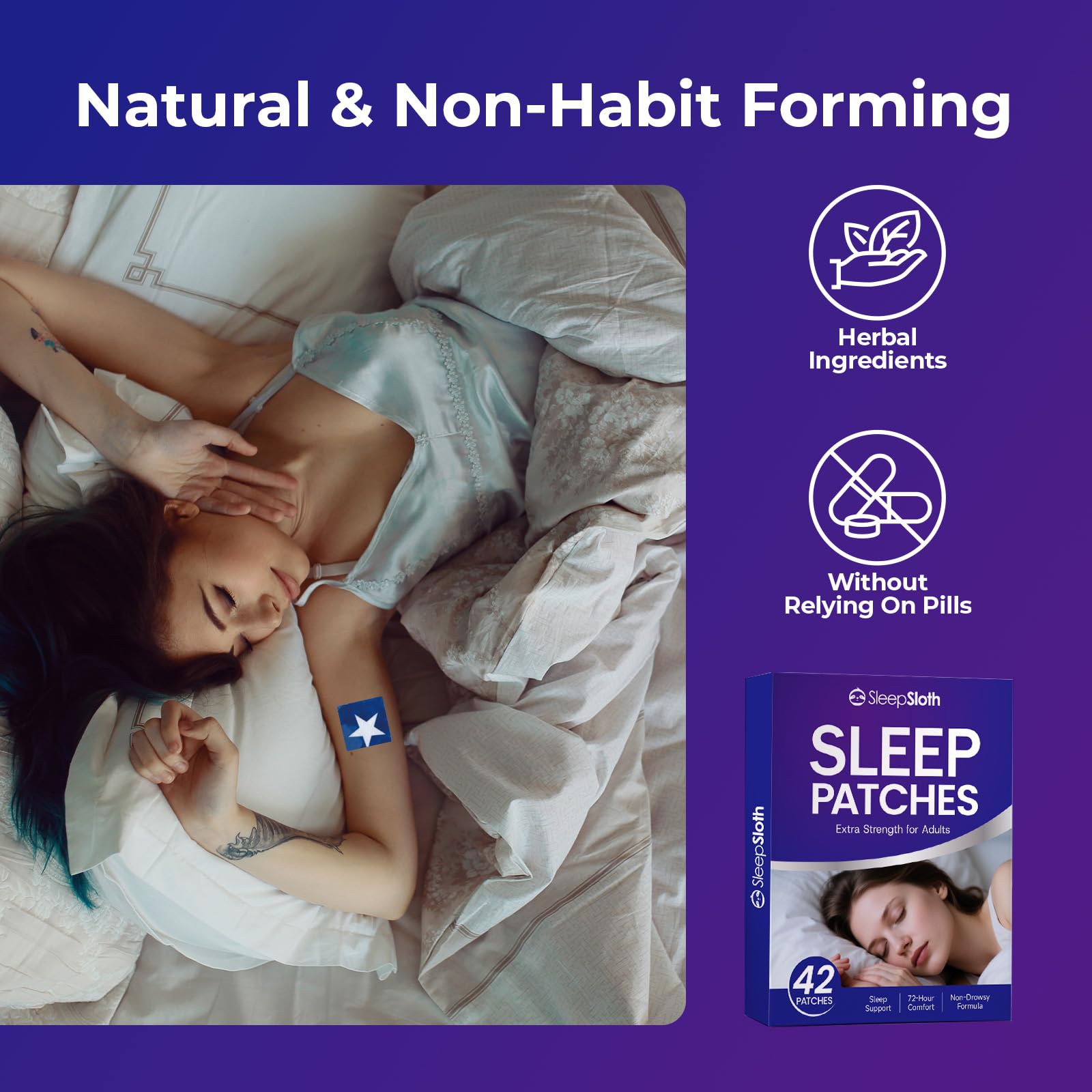 Application of SleepSloth Sleep Patch on skin