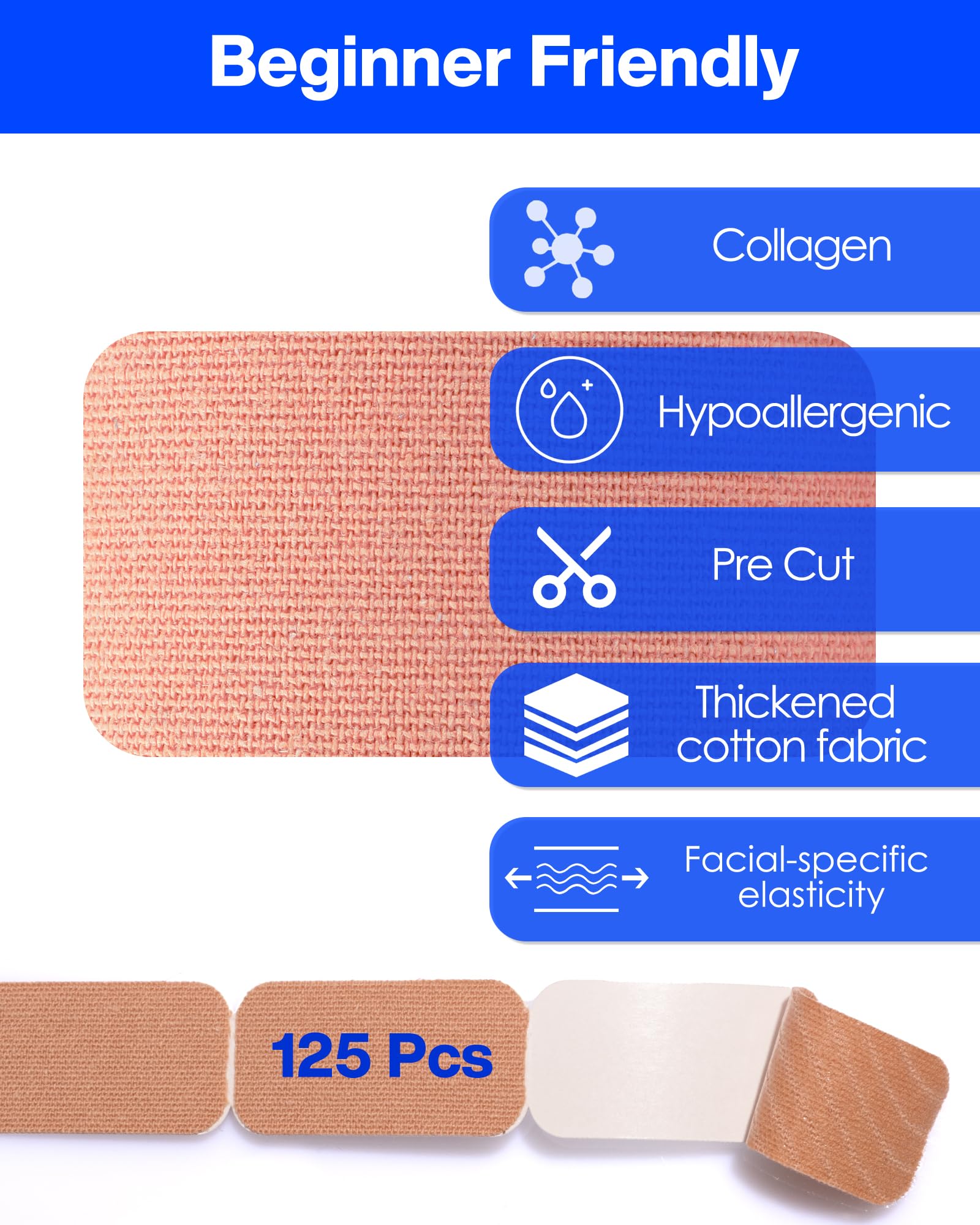 Application of zancony Collagen Face Tape on skin