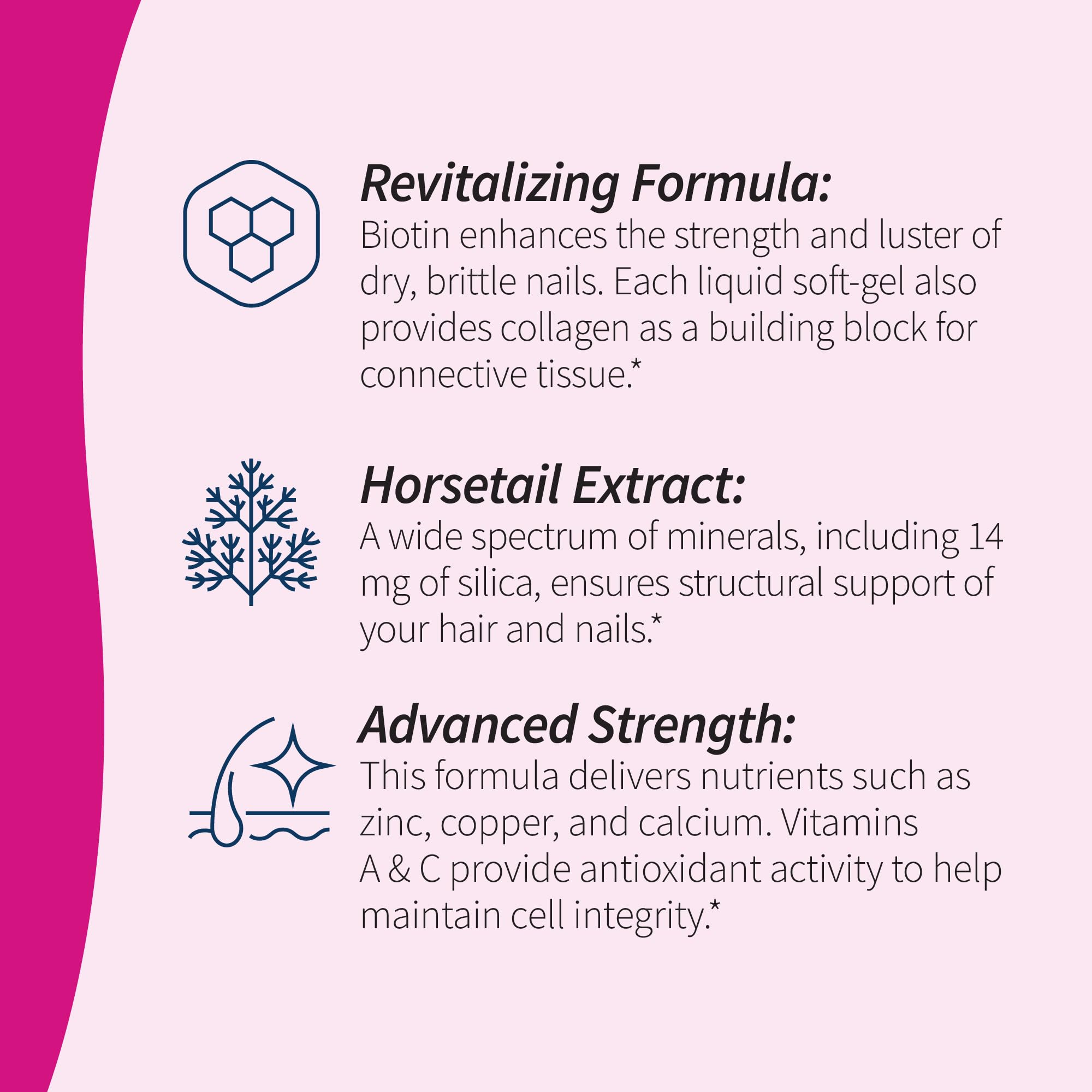 Applied Nutrition Biotin Hair & Nail Support liquid soft-gel close-up
