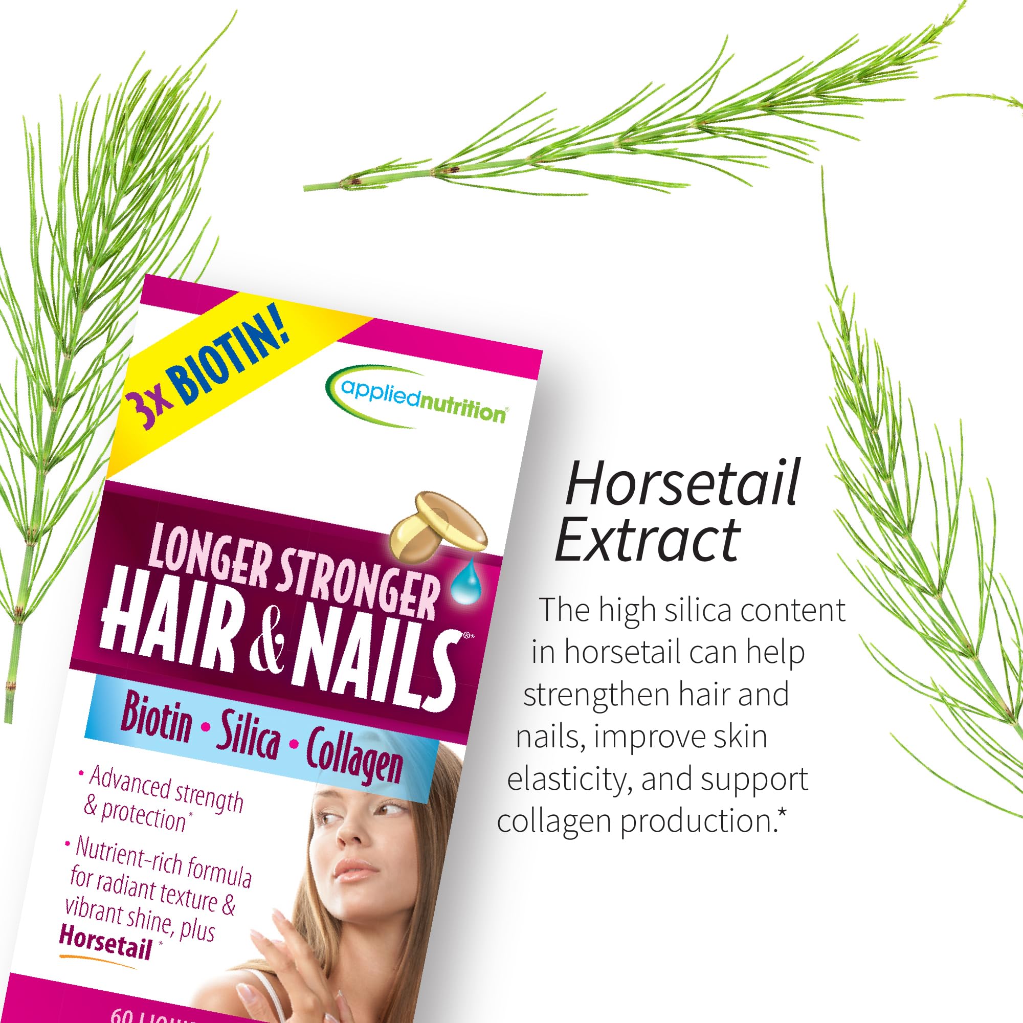 Applied Nutrition Biotin Hair & Nail Support nutritional information