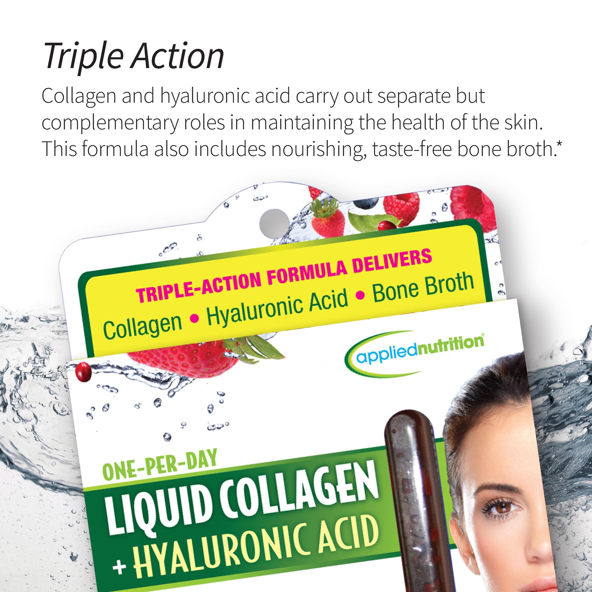 Applied Nutrition Liquid Collagen + Hyaluronic Acid mixed berry drink