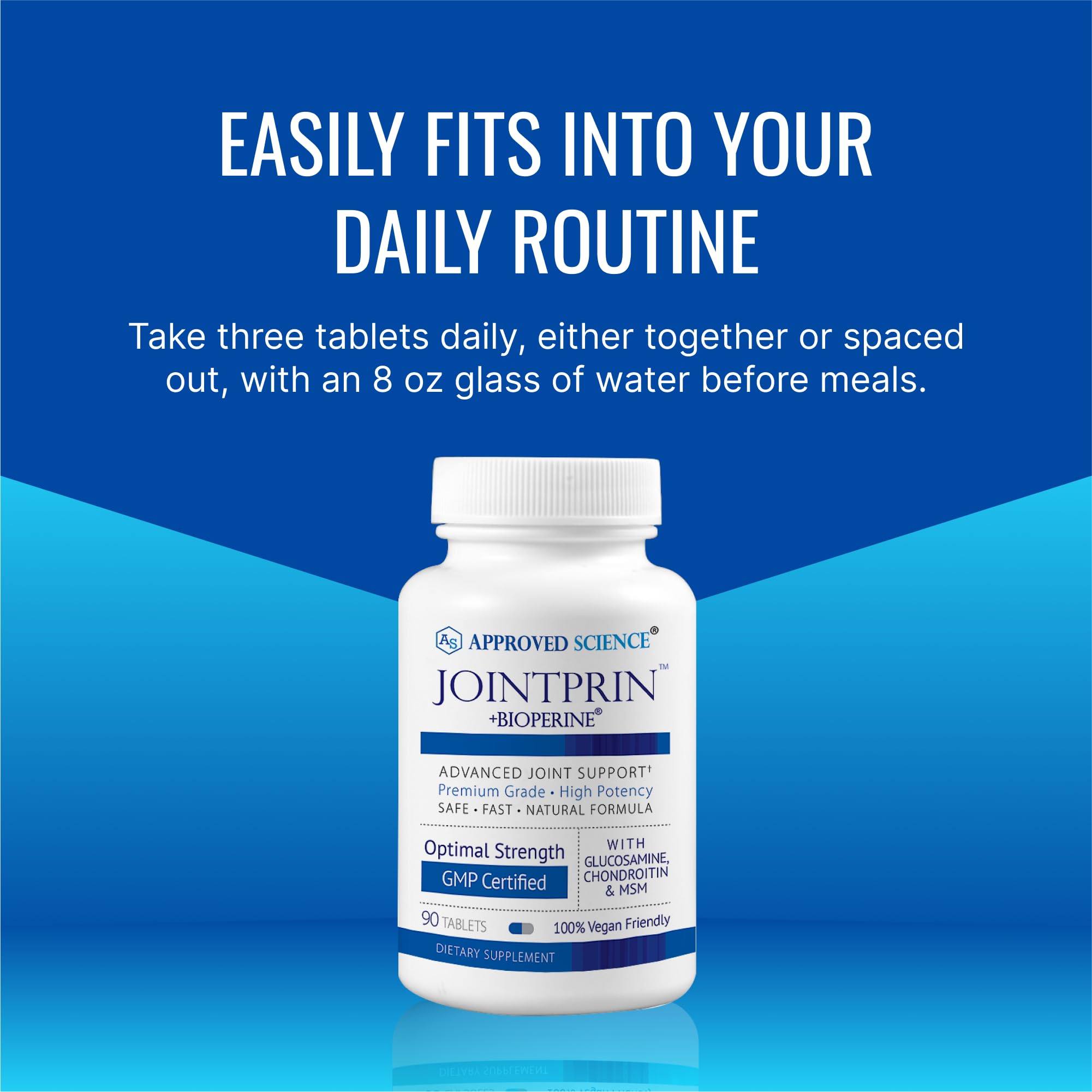 Approved Science Jointprin Maximum Strength Chondroitin supplement back view