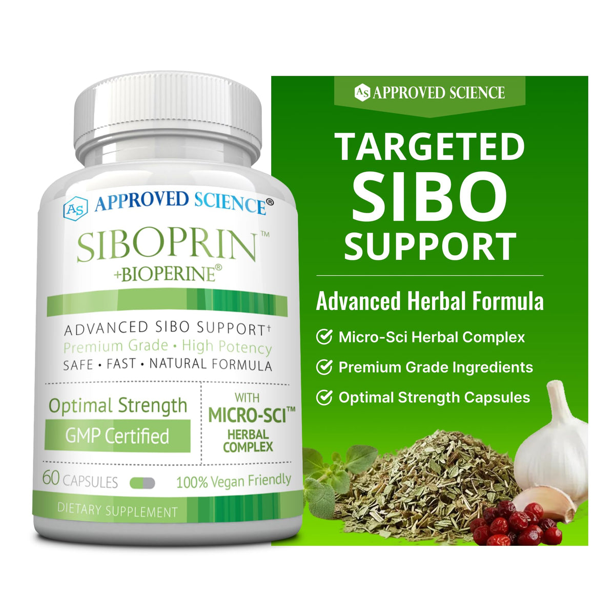 Approved Science Oregano Supplement 60 Capsules front view
