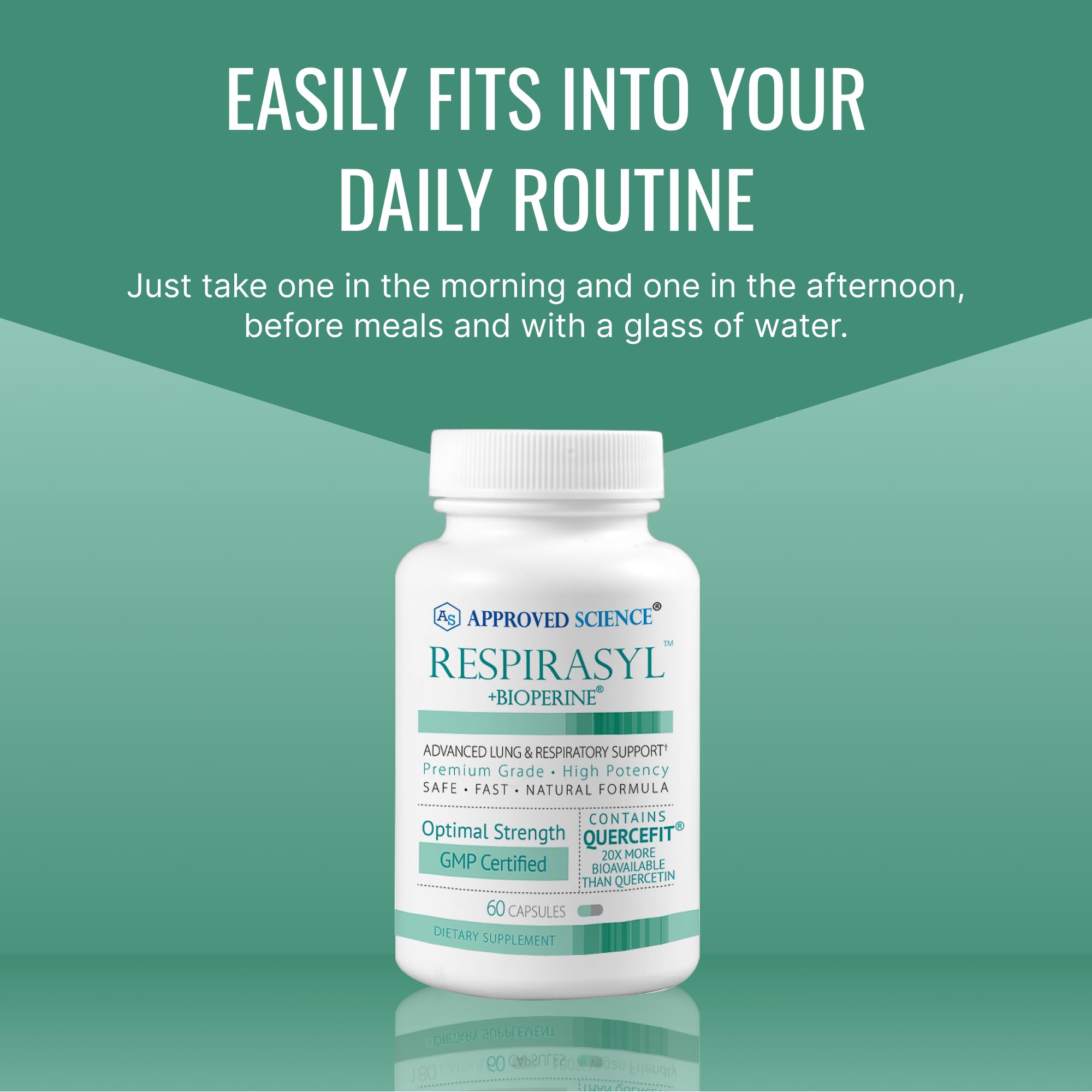 Approved Science Quercefit Flavonoid Supplement with a measuring spoon