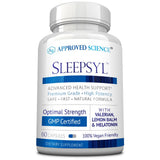 Approved Science Sleepsyl sleep supplement front view, 60 capsules