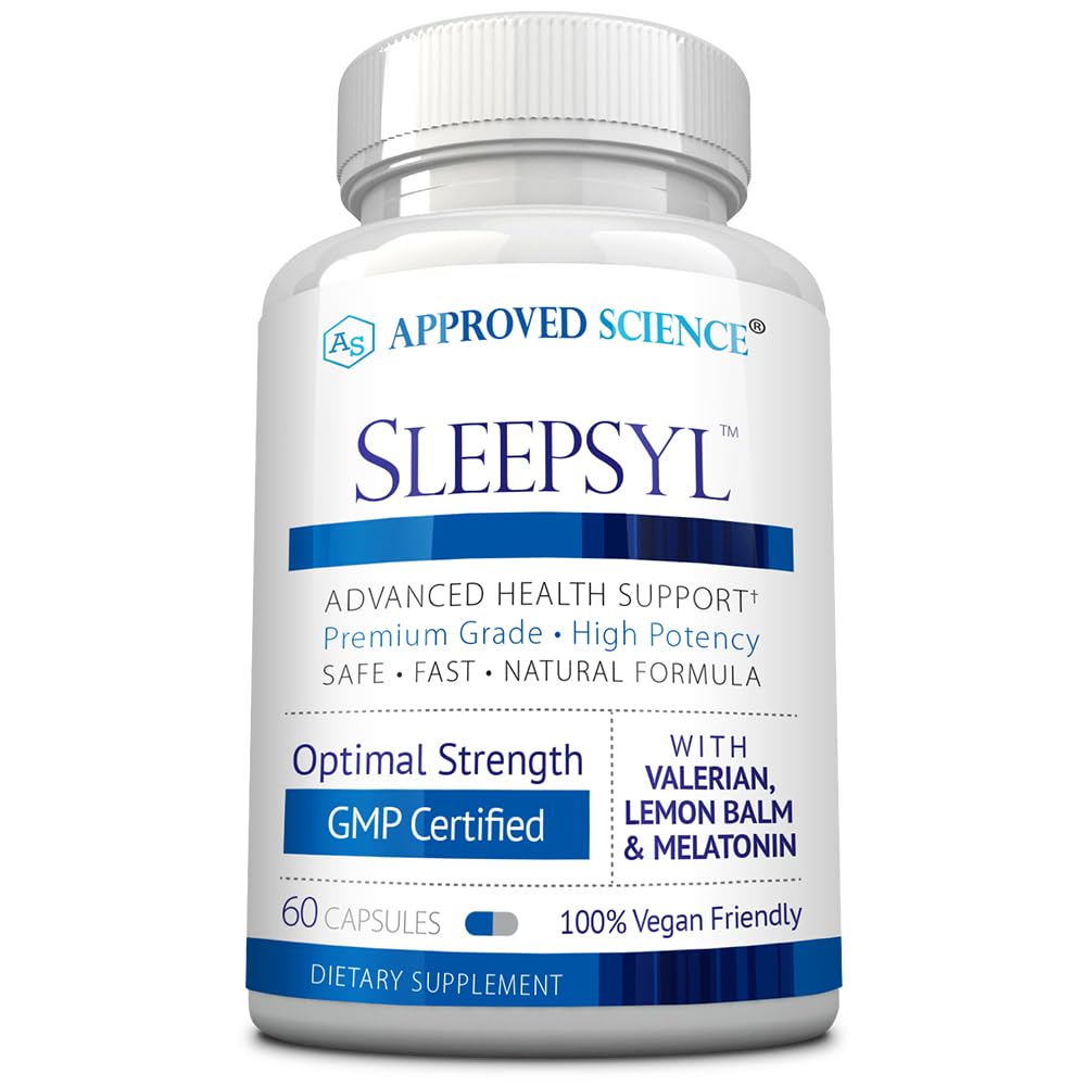 Approved Science Sleepsyl sleep supplement front view, 60 capsules