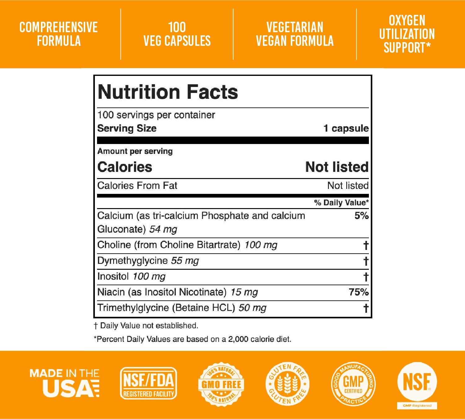 Apricot Power Pangamic Acid B-15 TMG supplement side view