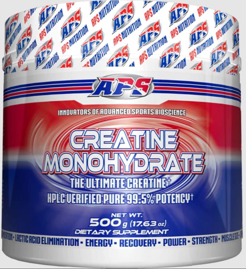 APS Nutrition Creatine Powder 608g mixed in a glass