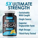 AQUA OMEGA Omega-3 Fish Oil Softgels side view