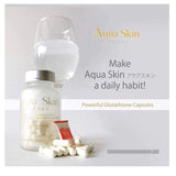 Aqua Skin Collagen Supplement frosted glass bottle side view