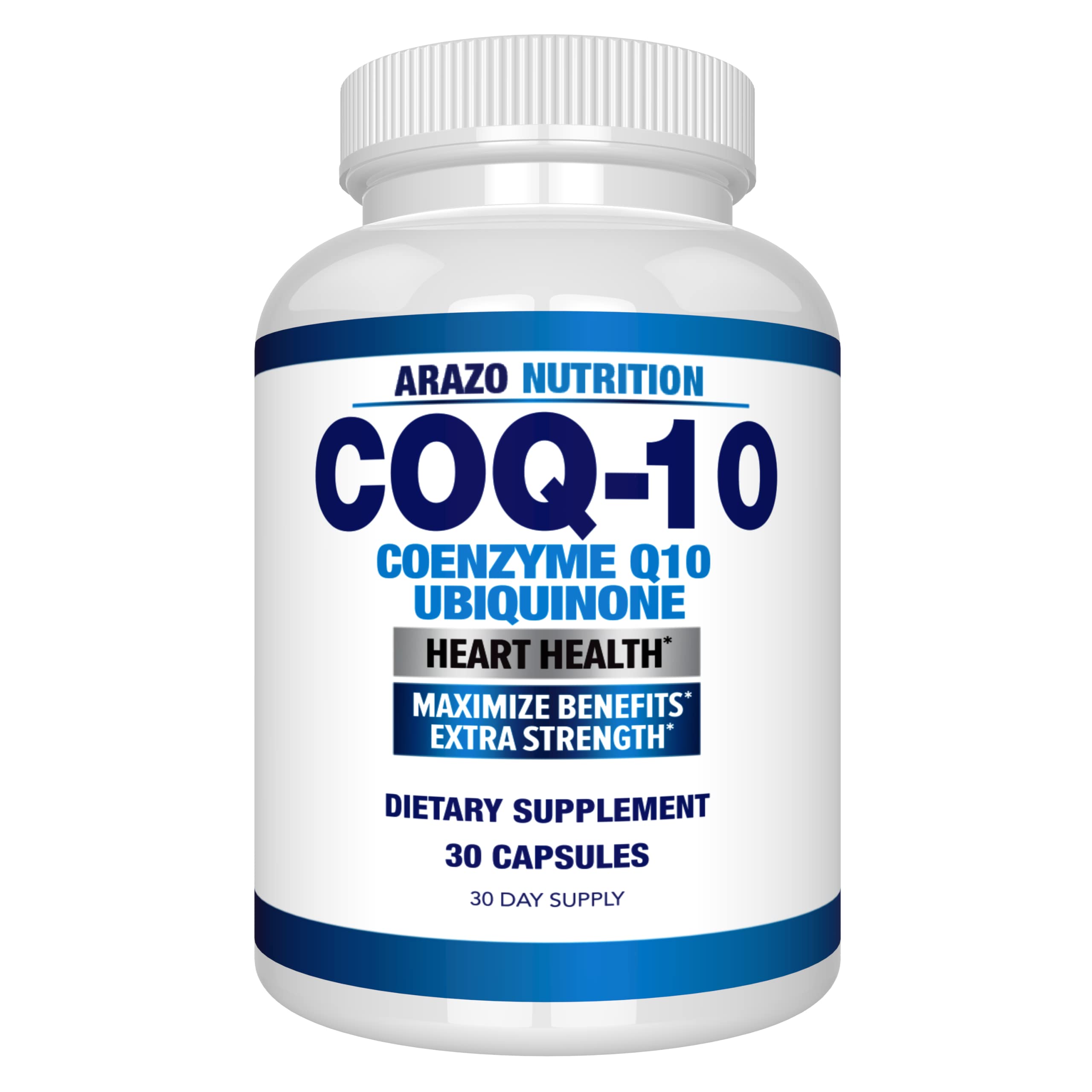 Arazo Nutrition CoQ10 200mg capsules front view