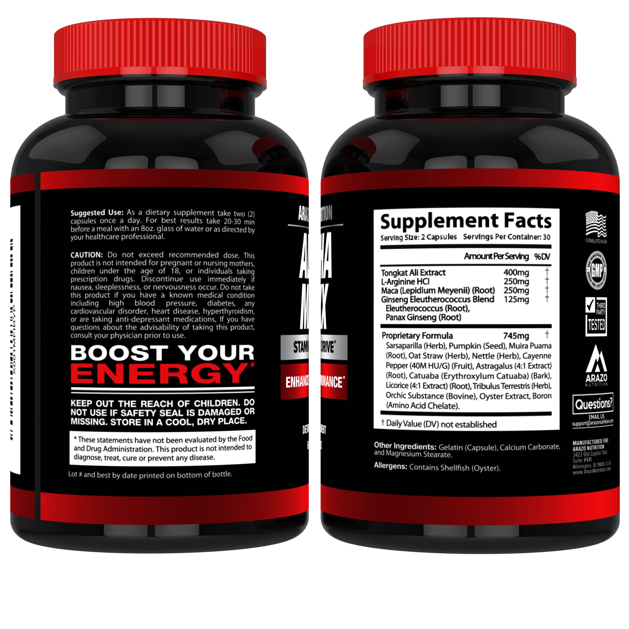 Arazo Nutrition Ginseng Supplement capsules in a bowl