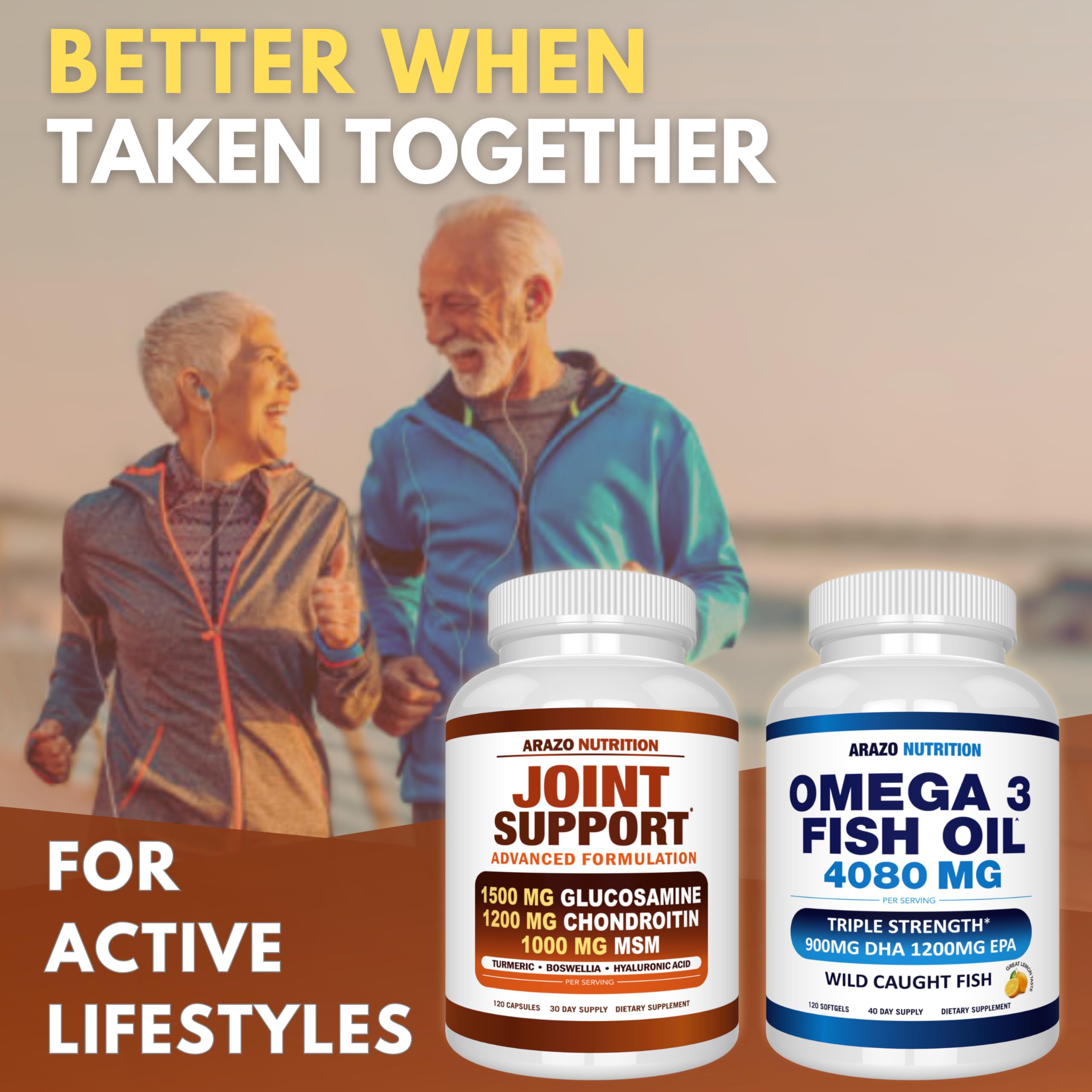 Arazo Nutrition Joint Support Supplement opened with capsules visible