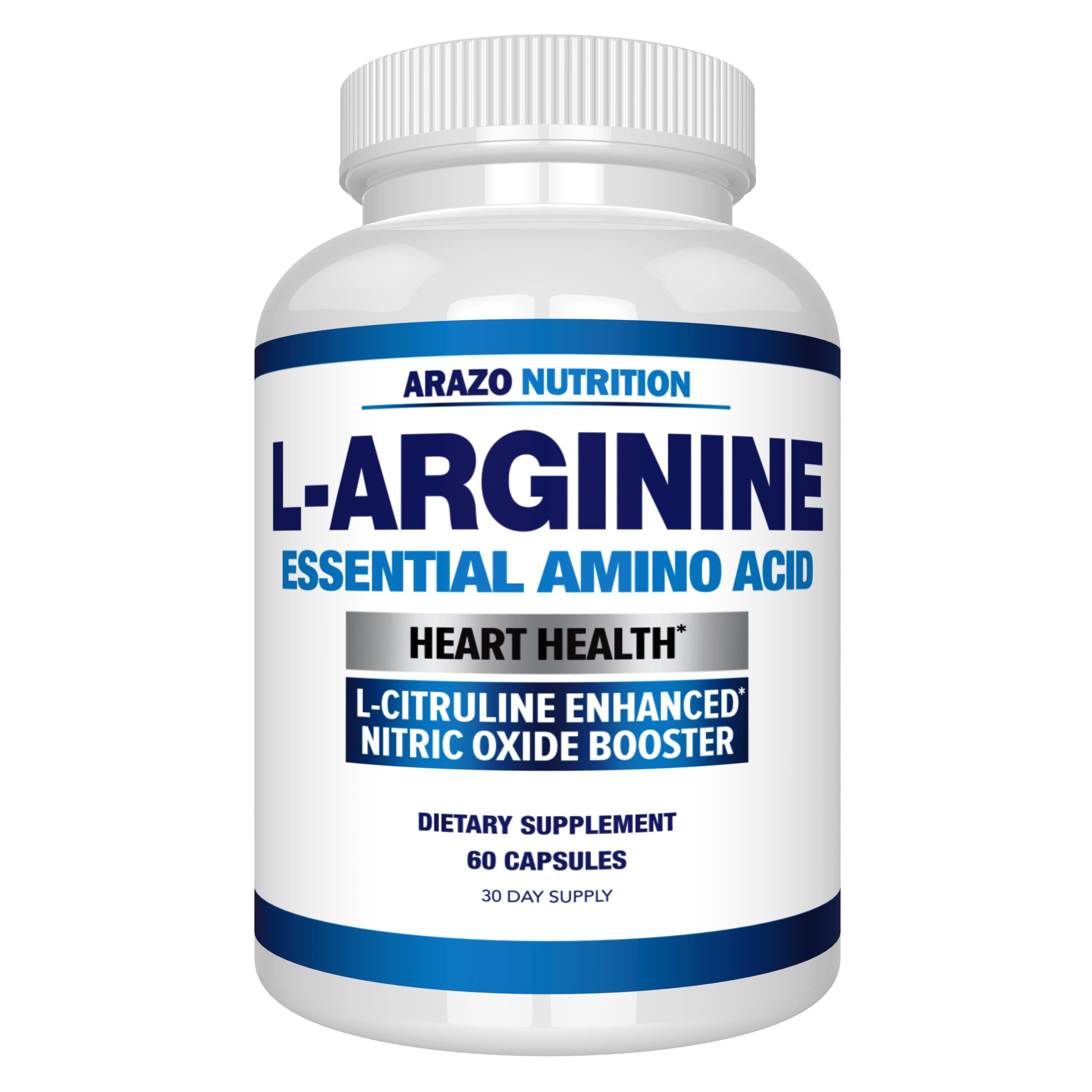 Arazo Nutrition L-Arginine 400mg supplement bottle front view