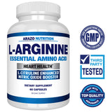 Arazo Nutrition L-Arginine 400mg supplement capsules close-up