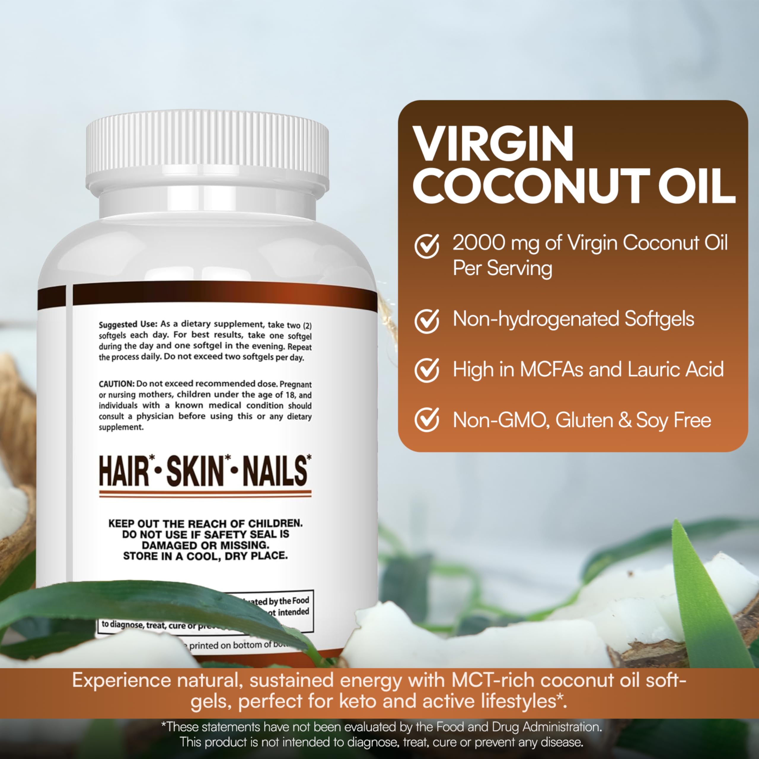 Arazo Nutrition MCT Oil Capsules with a measuring spoon