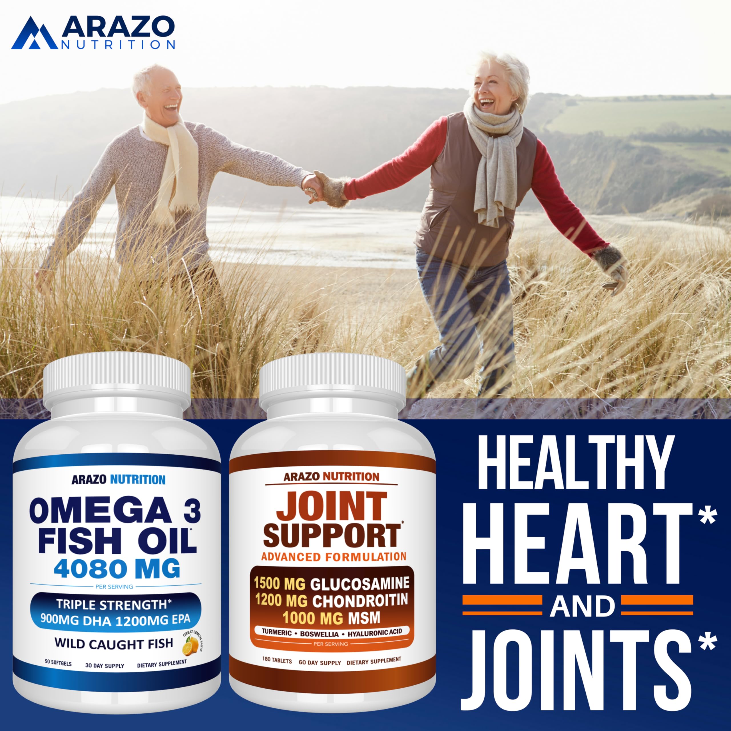 Arazo Nutrition Omega-3 Fish Oil 4080mg soft gels in hand