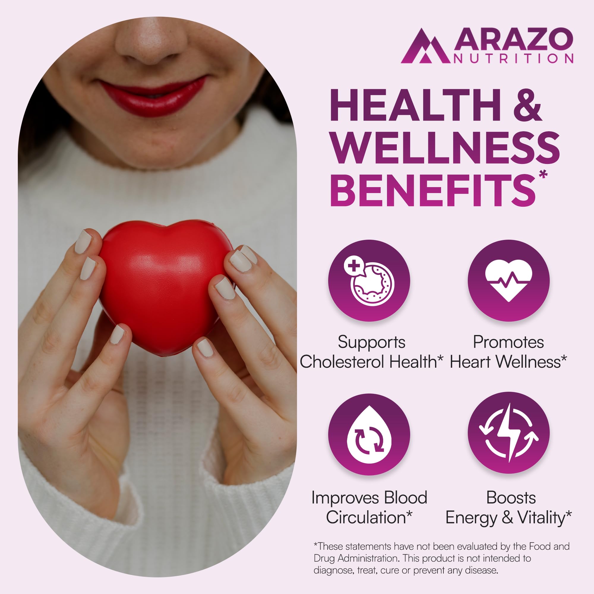 Arazo Nutrition Red Yeast Rice 1200mg capsules close-up