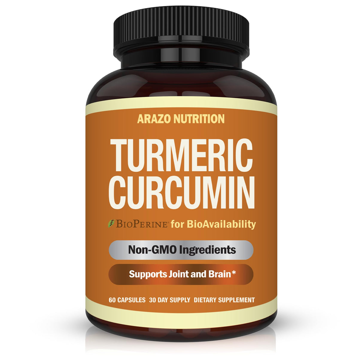 Arazo Nutrition Turmeric Supplement 1300mg front view
