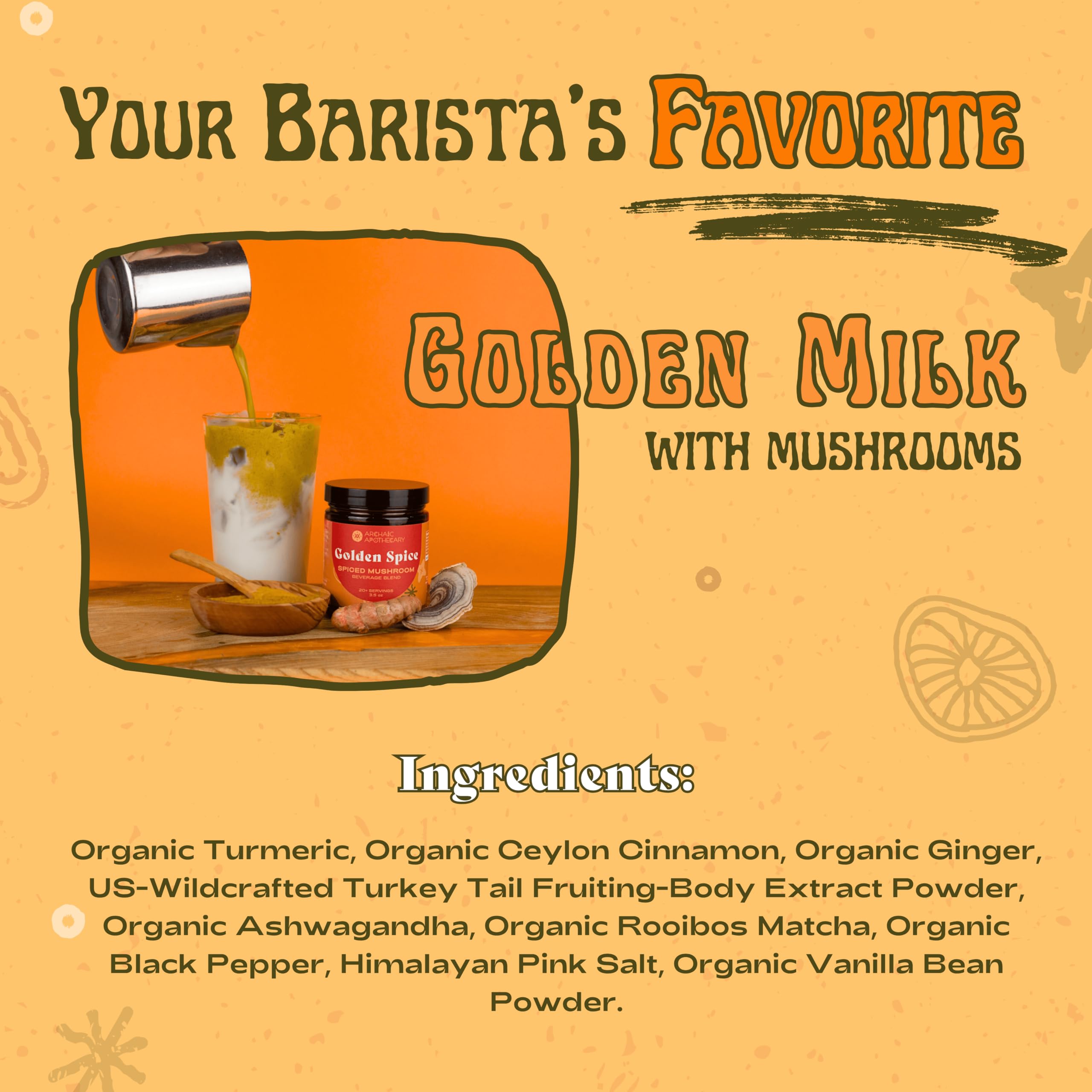 Archaic Apothecary Golden Spice mixed in a drink