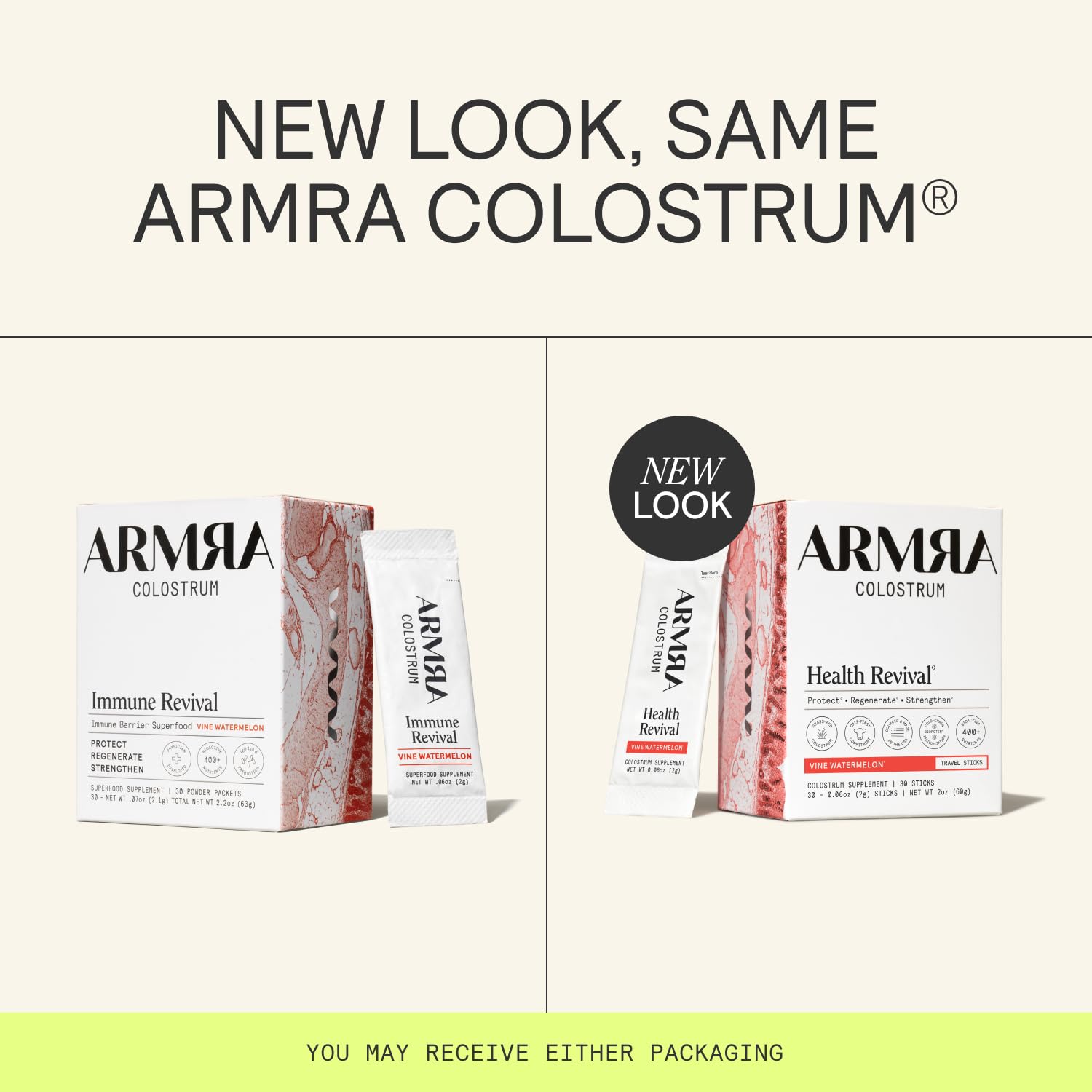ARMRA Colostrum Concentrate 57g back view showing ingredient list