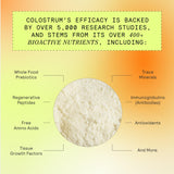 ARMRA Colostrum Concentrate 57g in a bowl with a spoon