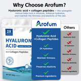 Arofum Hyaluronic Acid Powder 100g lifestyle scene with cosmetics