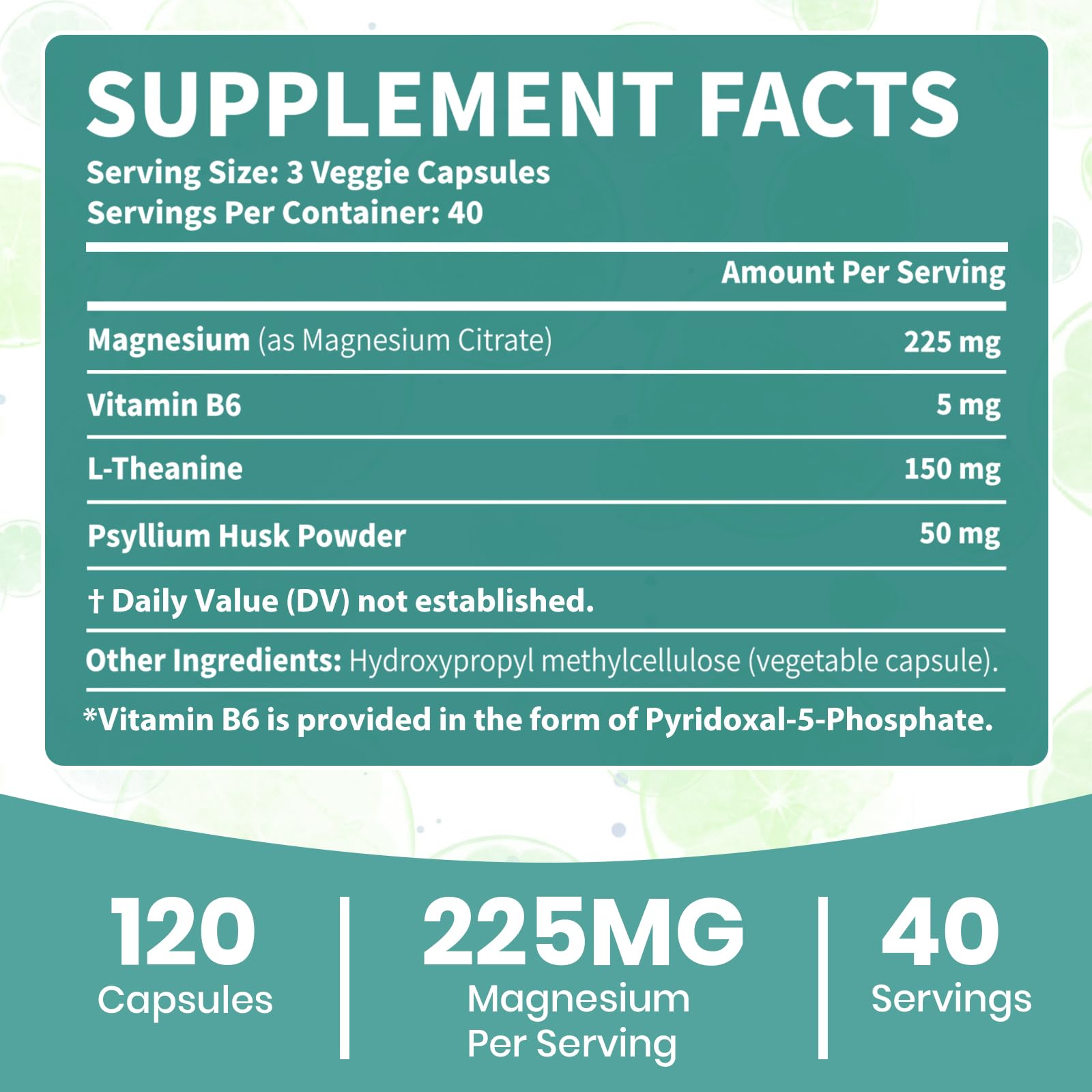 Arofum Magnesium Citrate Supplement 90 Capsules side view
