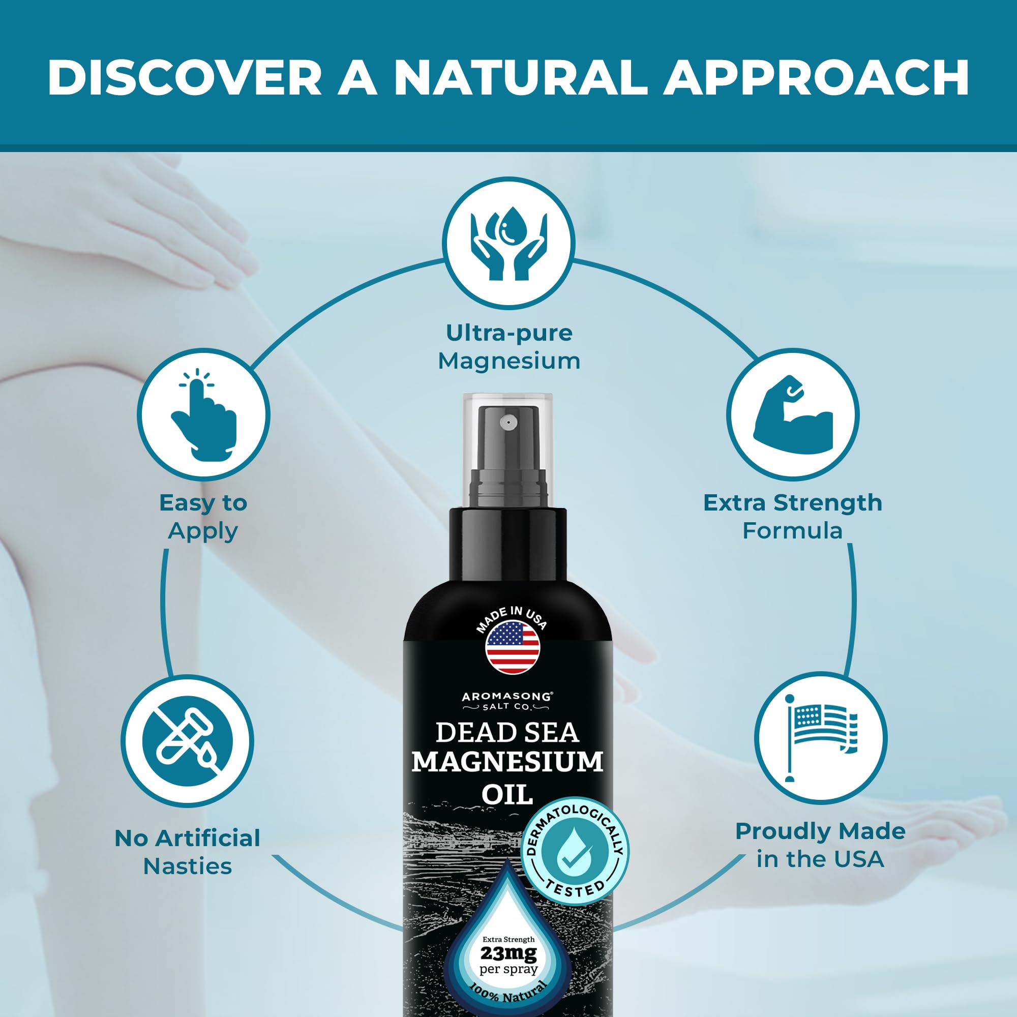 Aromasong Magnesium Oil Spray bottle back view