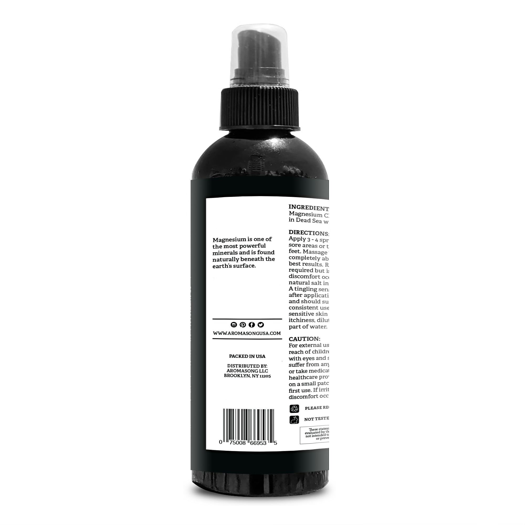 Aromasong Magnesium Oil Spray with Dead Sea background