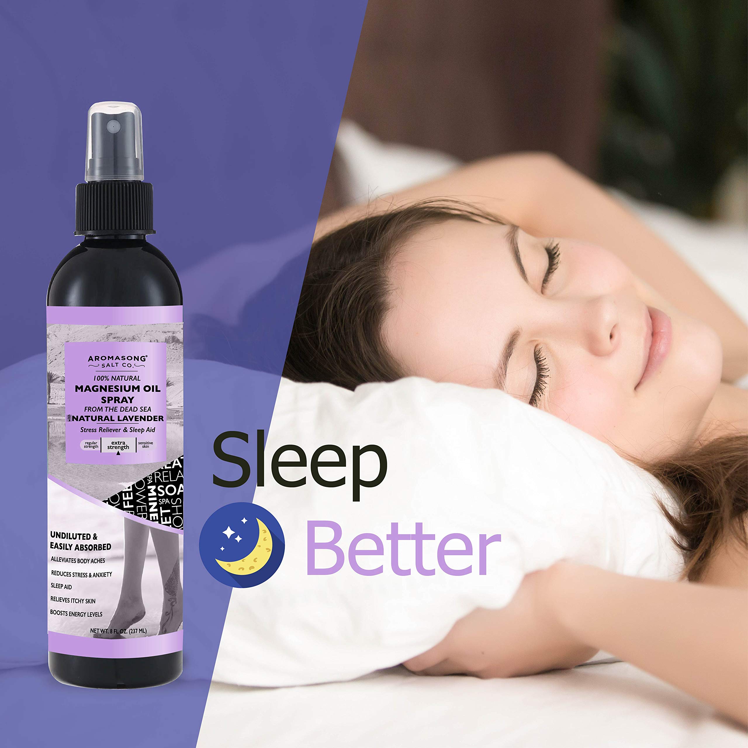 Aromasong Magnesium Spray 8 OZ in a lifestyle setting