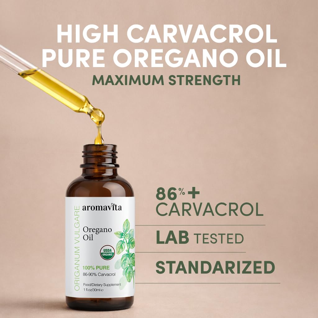 AROMAVITA Oregano Oil 100ml bottle side view