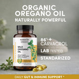 AROMAVITA Oregano Oil Softgels 60g back view with ingredients